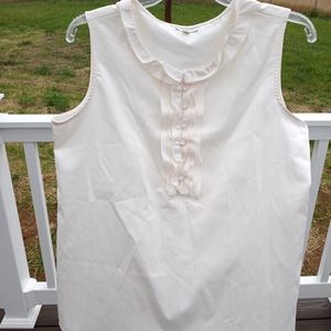 Talbots Cream Sleeveless Blouse Size Small 6-8
